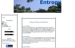 Fall 2000 design for Entropy. Click to see a full size image.