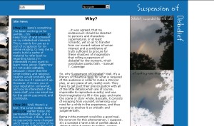 Current design for Suspension of Disbelief. Click to see a full size image.