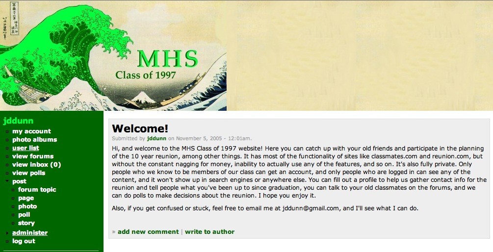 The MHS Class of 1997 reunion site.