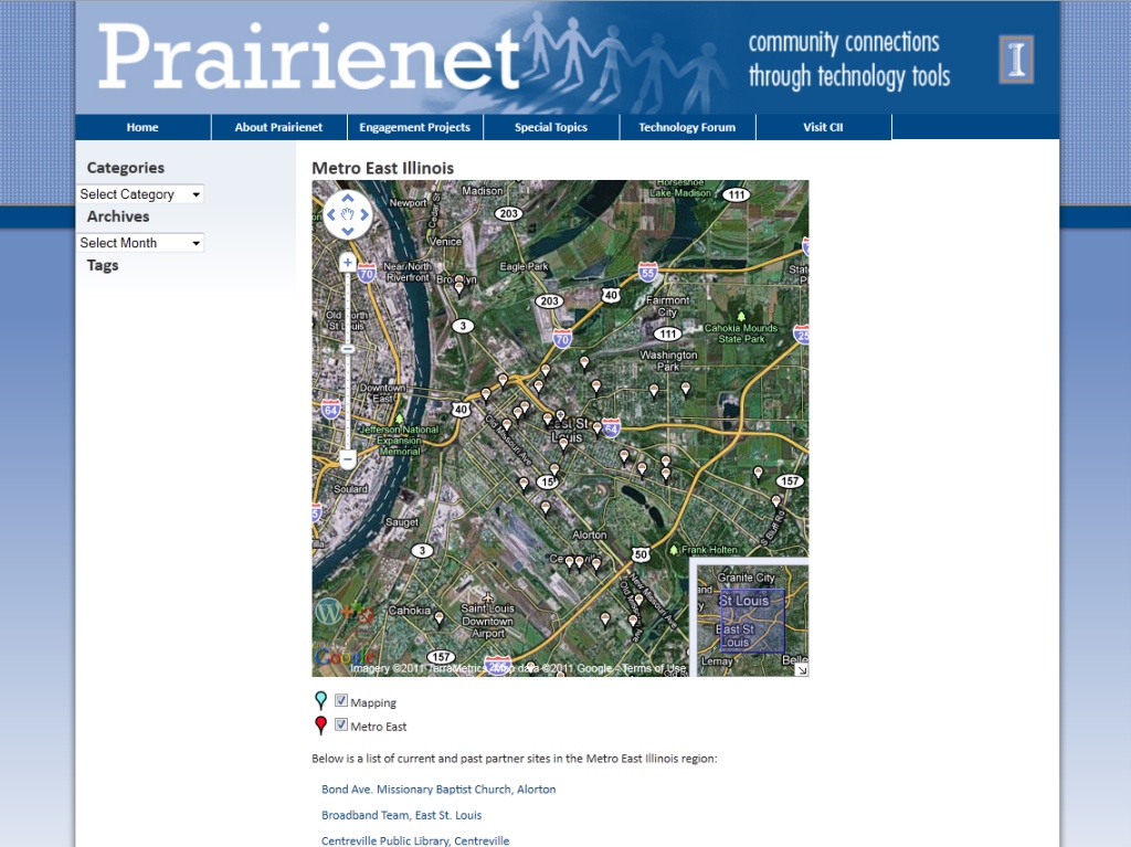 Prairienet Mapping Functionality